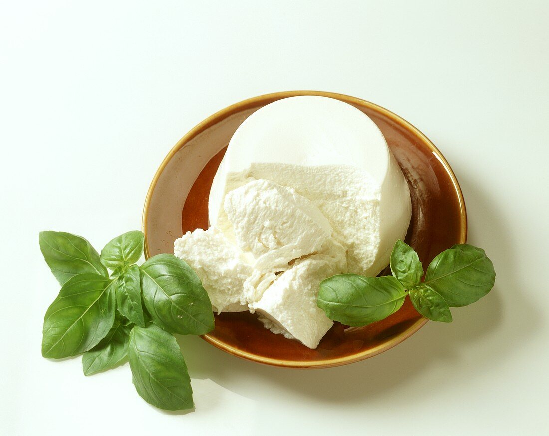 Ricotta, basil beside it