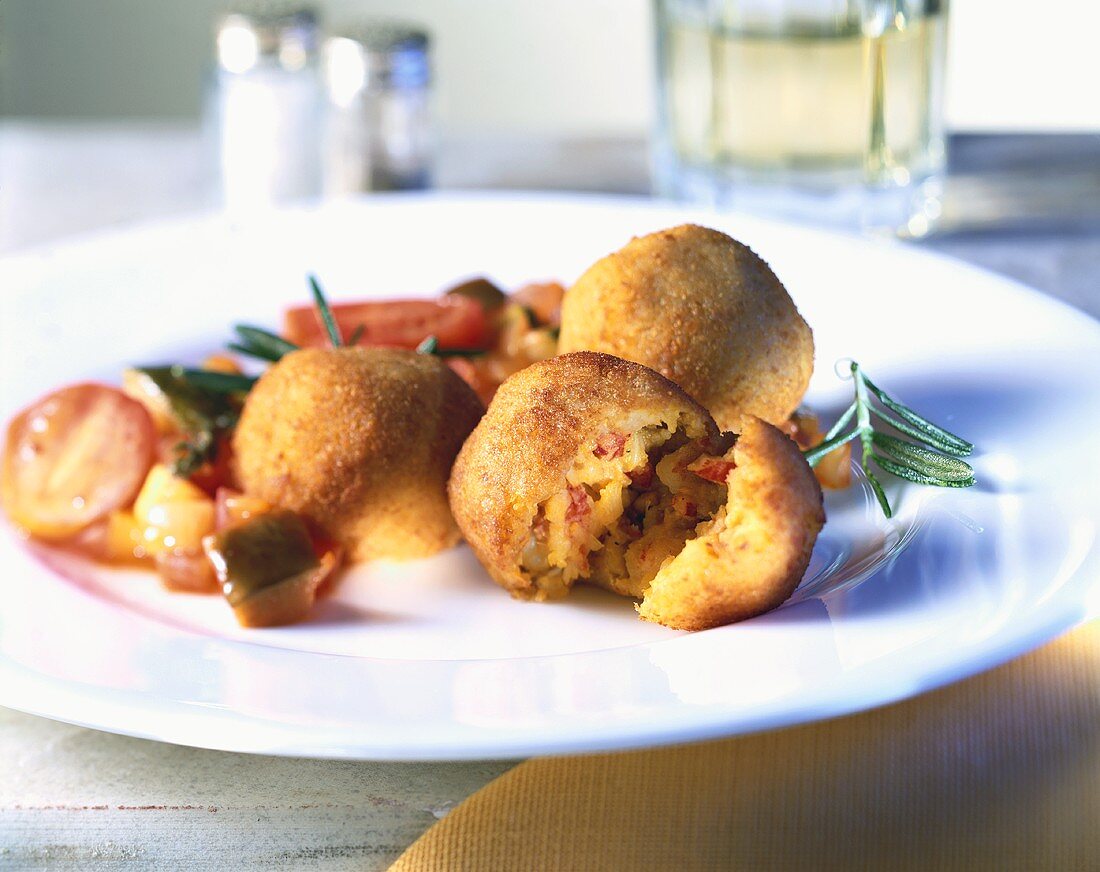 Gefüllte Knödel mit Ratatouille