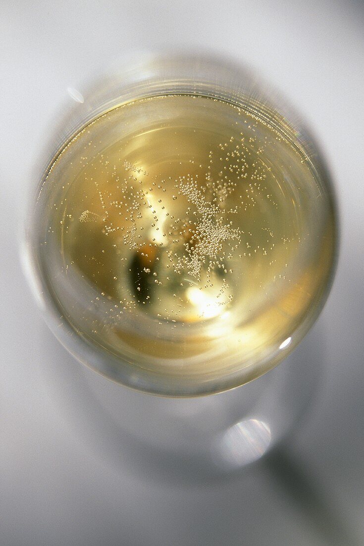 A glass of Dom Perignon Epernay (from above)