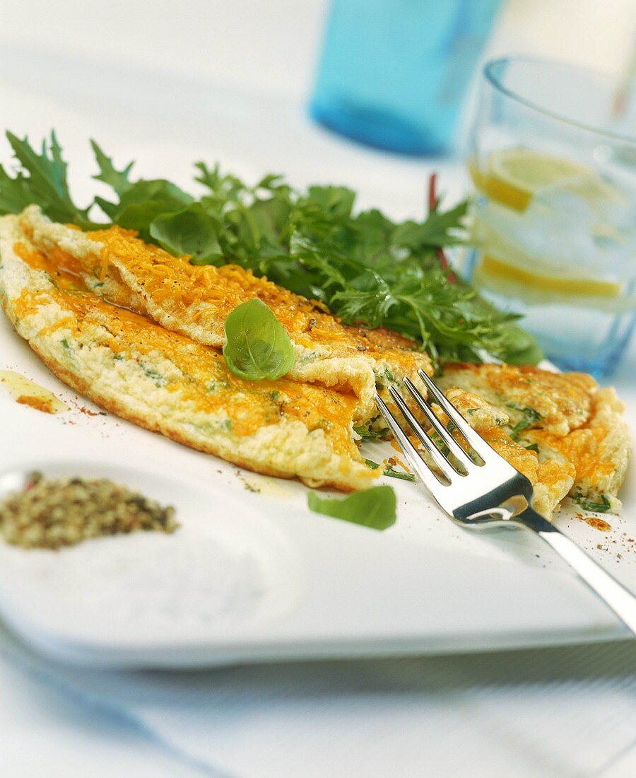 Herb omelette with Cheddar cheese