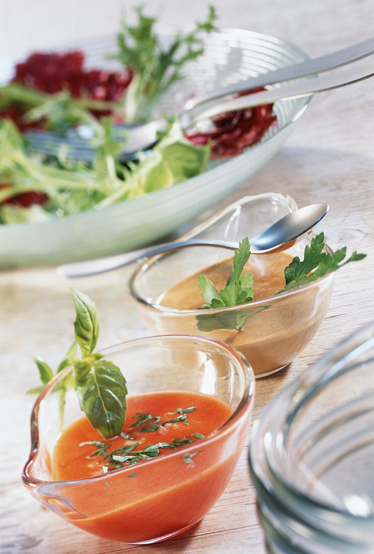 Tomato dressing and balsamic dressing