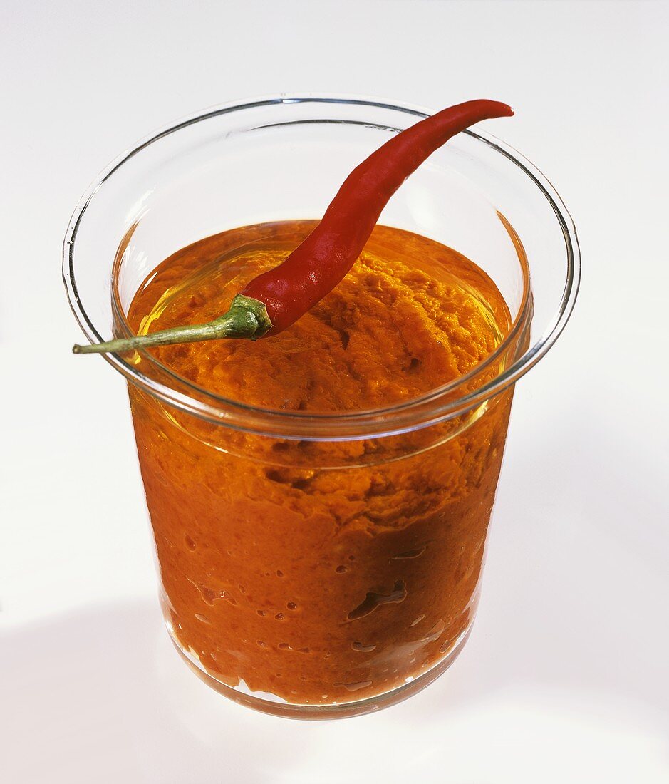Harissa (hot spice paste with peppers and chilis)