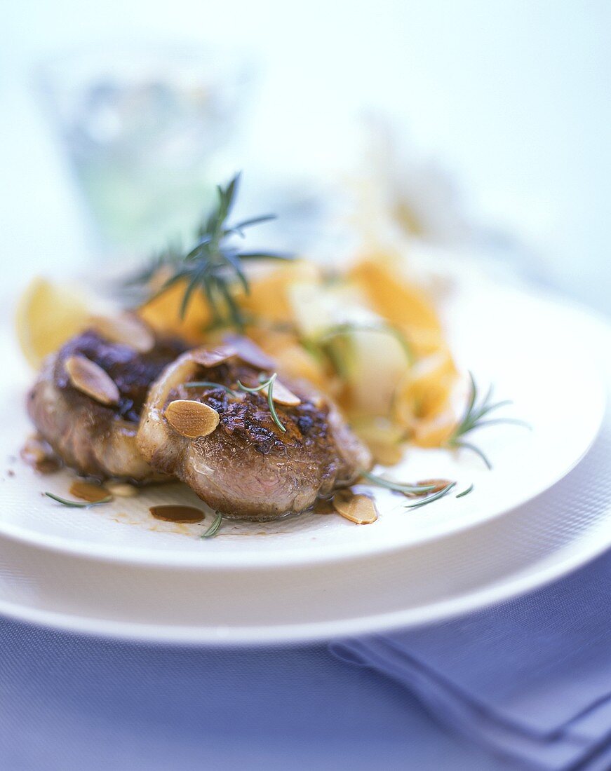 Lamb joint with almonds and rosemary