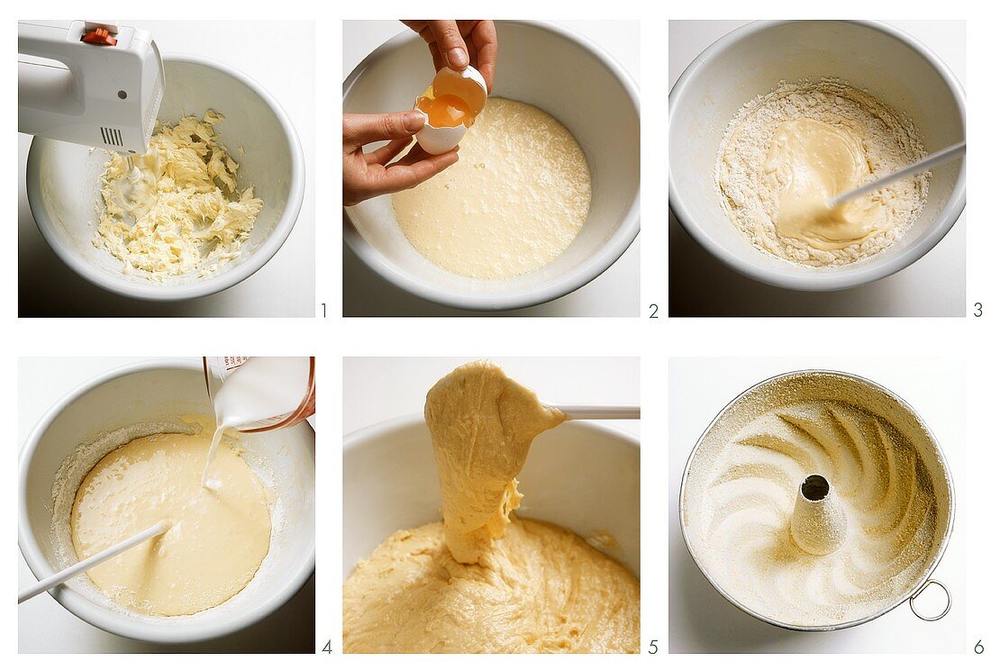 Making a creamed cake mixture