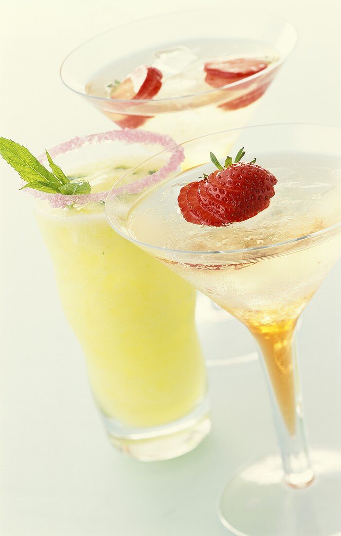 Champagner-Erdbeer-Gelee & Melon Crush (Honigmelonen-Drink)