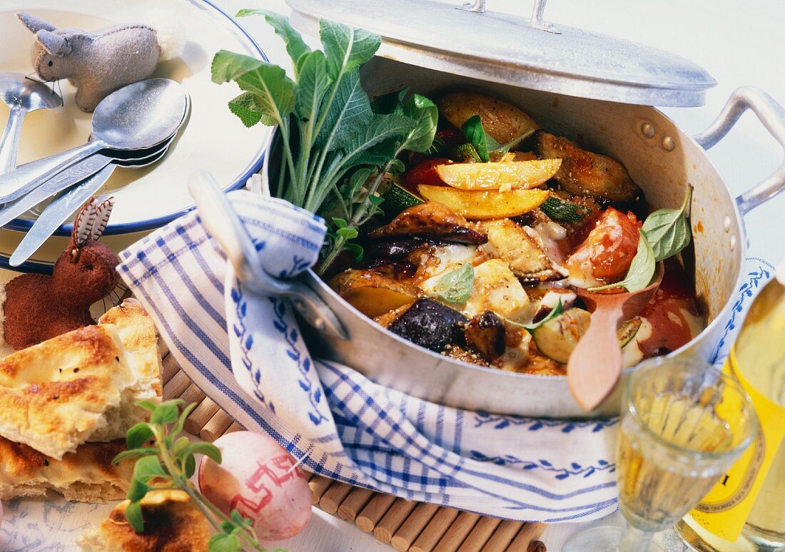 Oven-braised vegetable stew