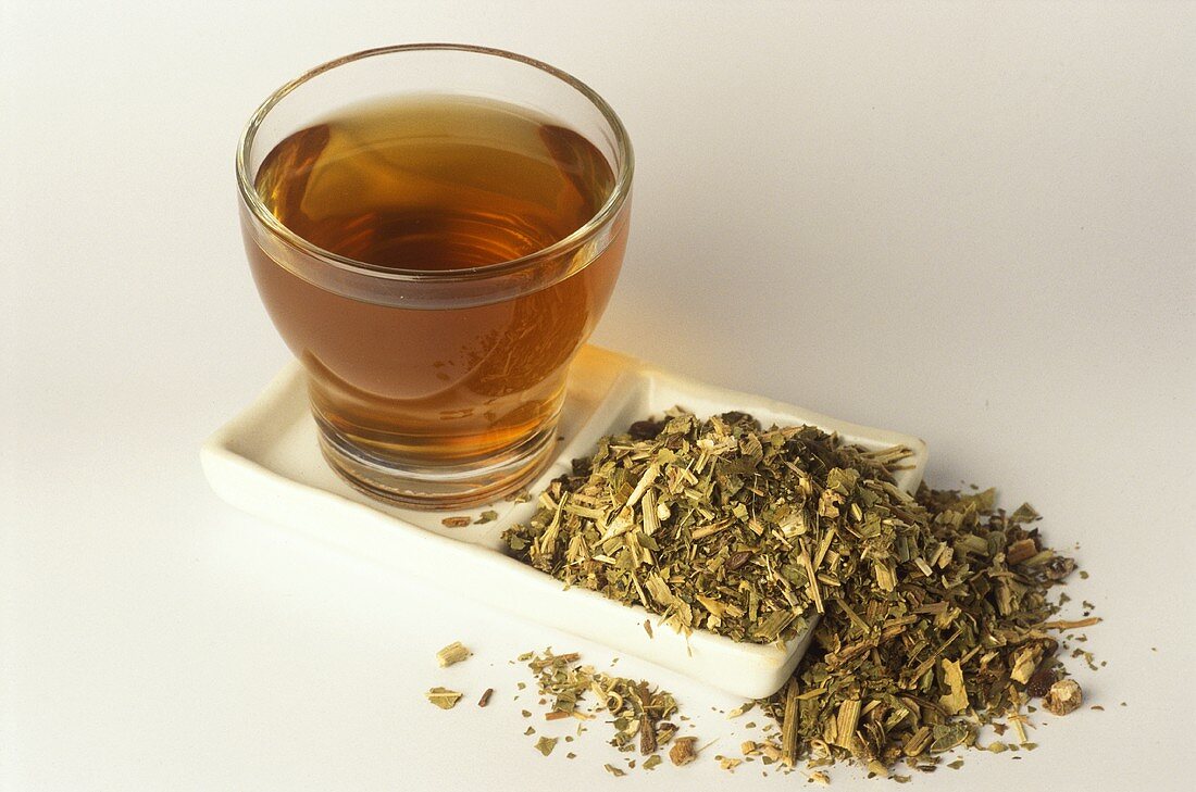 Passionflower tea and dried herb (Passiflora incarnata)