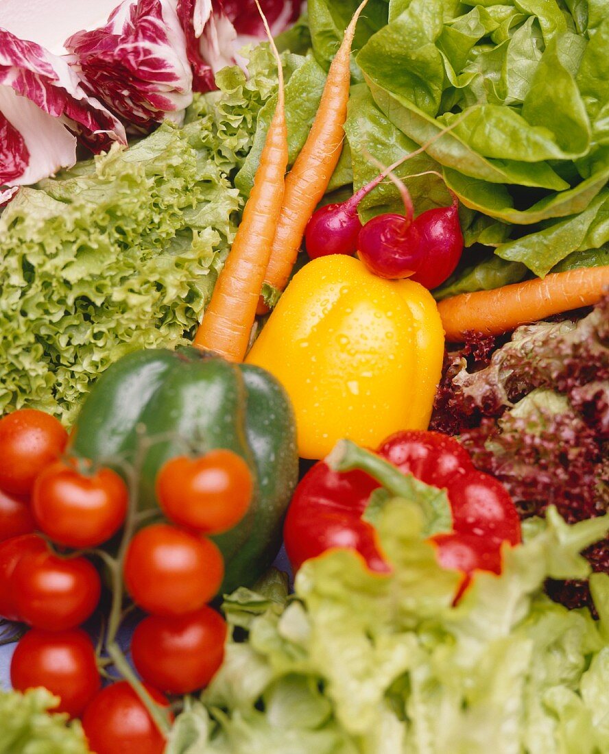Frische Salate und Gemüse