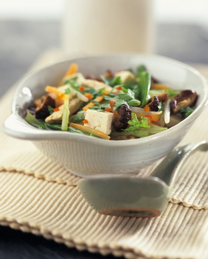 Chinese vegetable soup with tofu