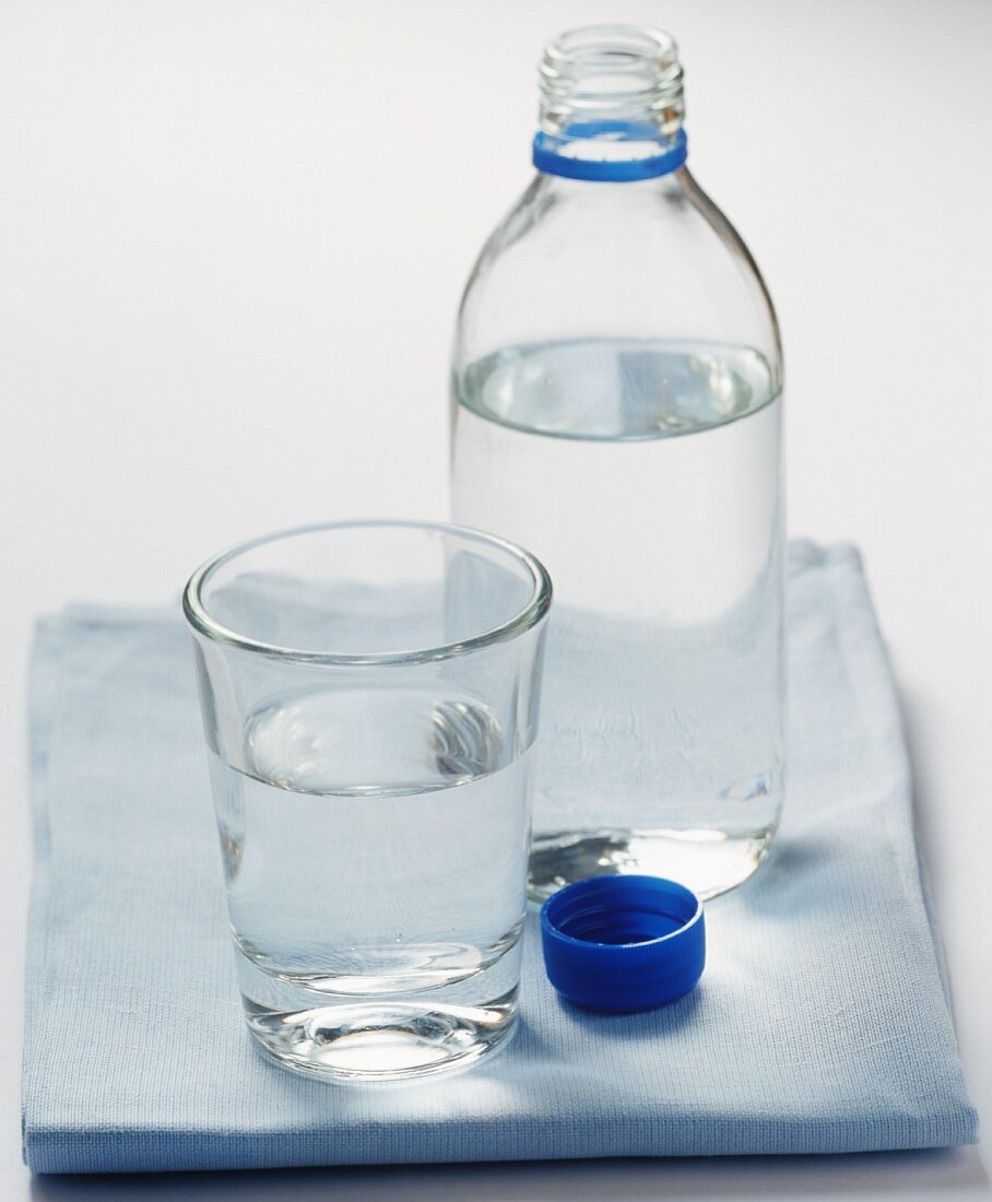 Bottle and glass of mineral water