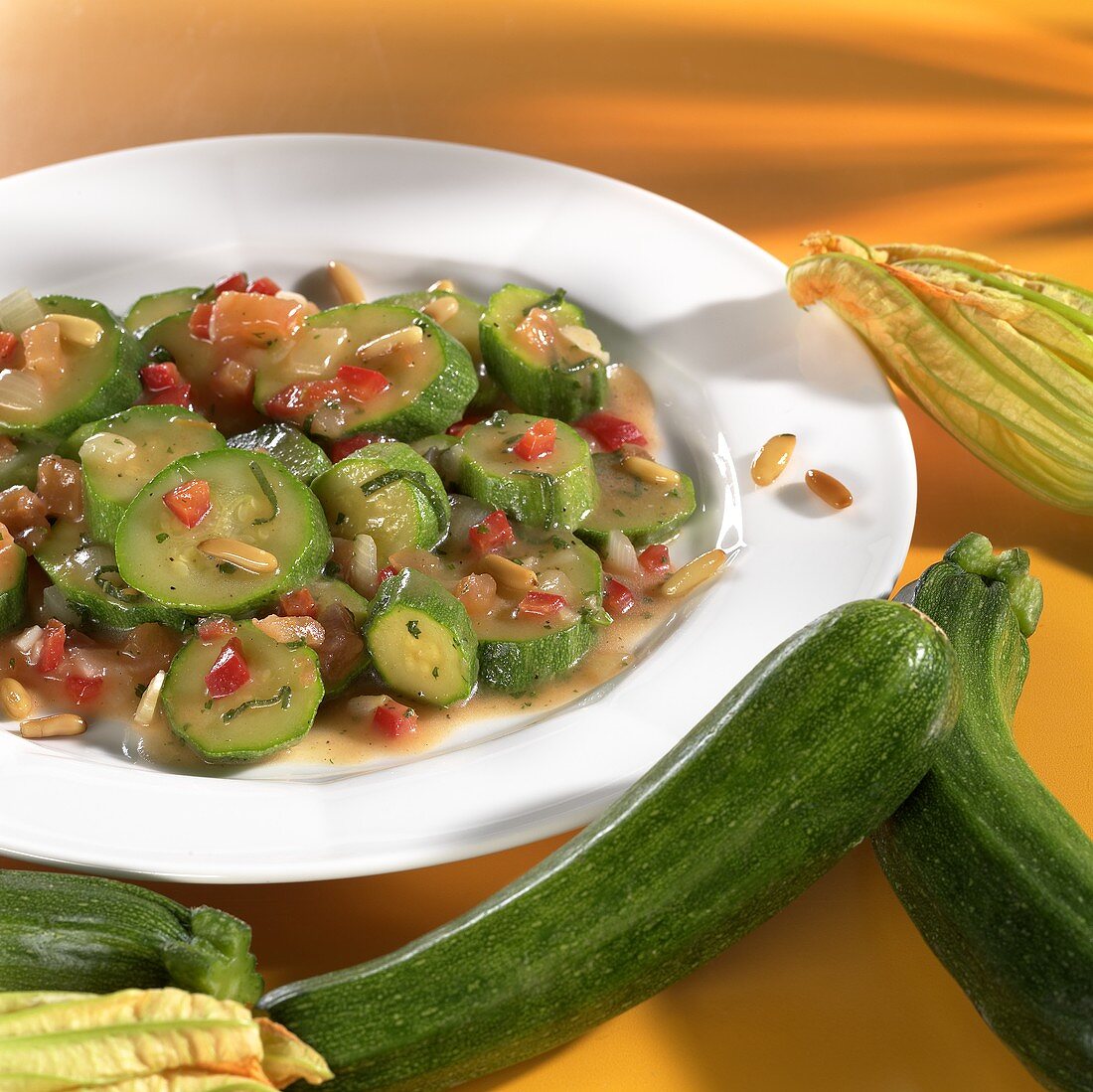 Courgettes with pine nuts