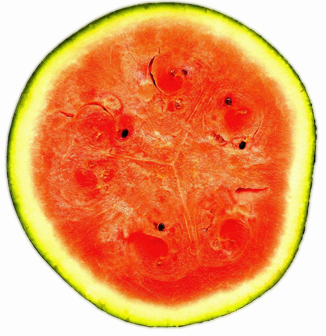 Halbierte Wassermelone (Querschnitt)