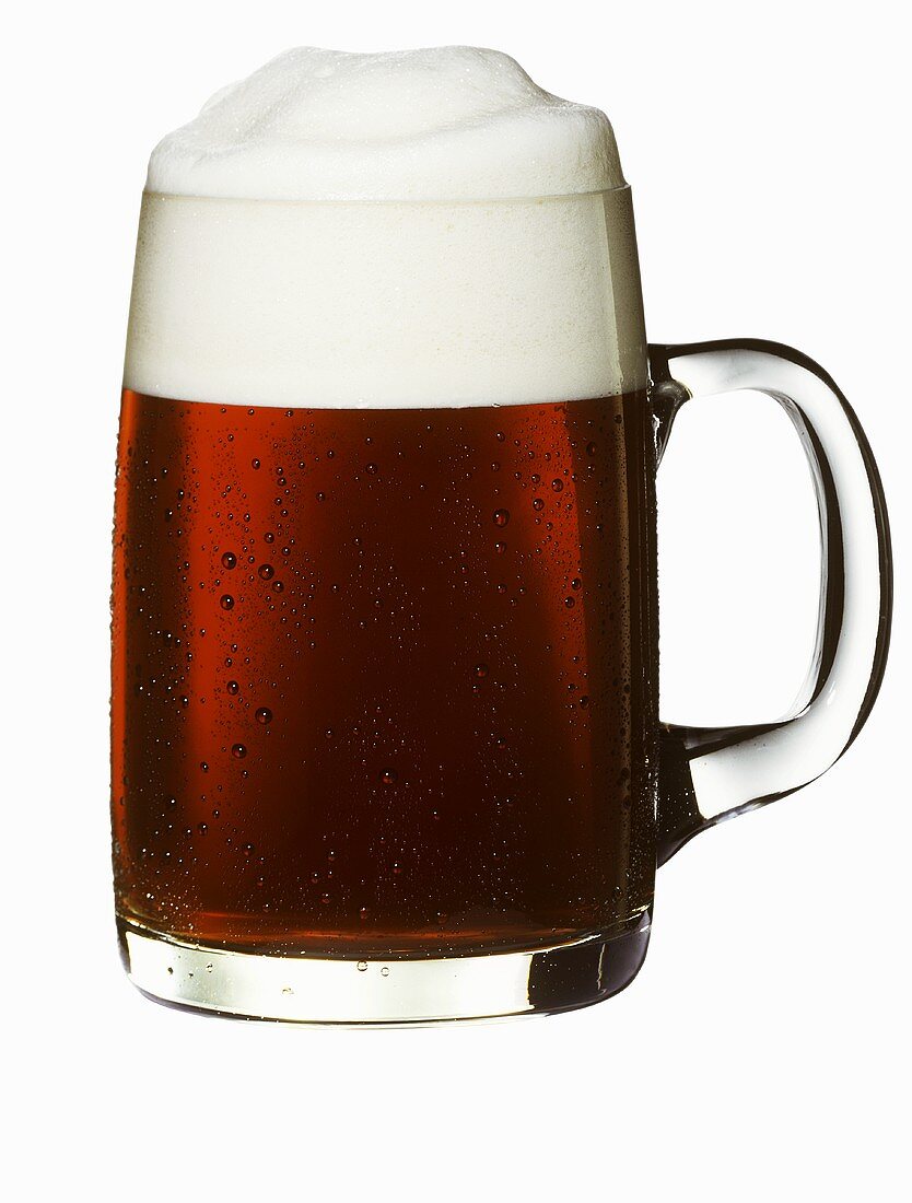Strong beer in glass tankard