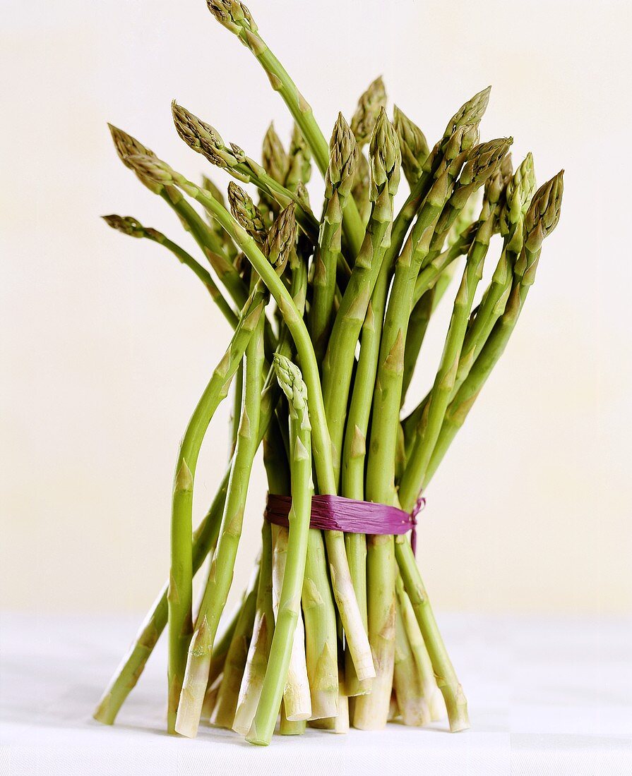 A bundle of green asparagus