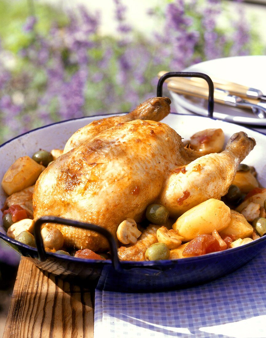 Chicken with olives (Poulet aux olives)