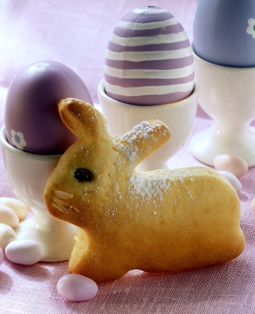 Easter bunny in quark yeast dough