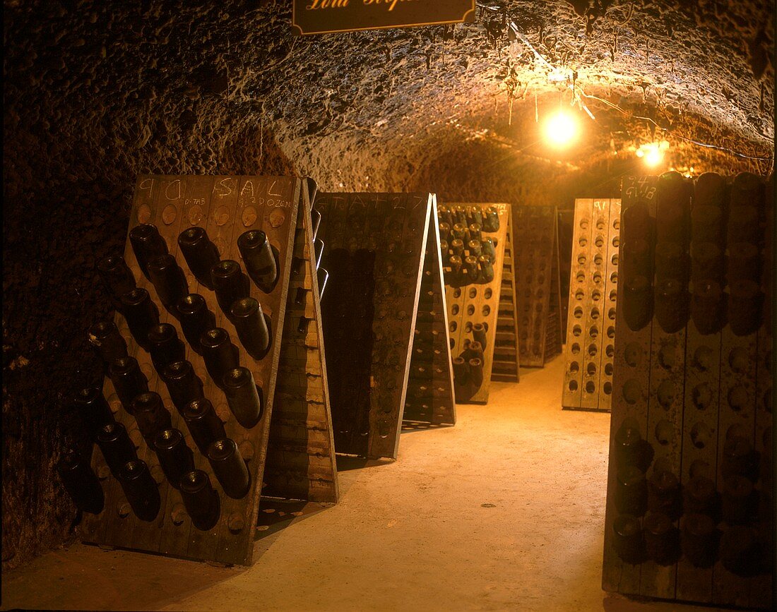 Pupitres in Seppelt wine cellar, Victoria, Australia