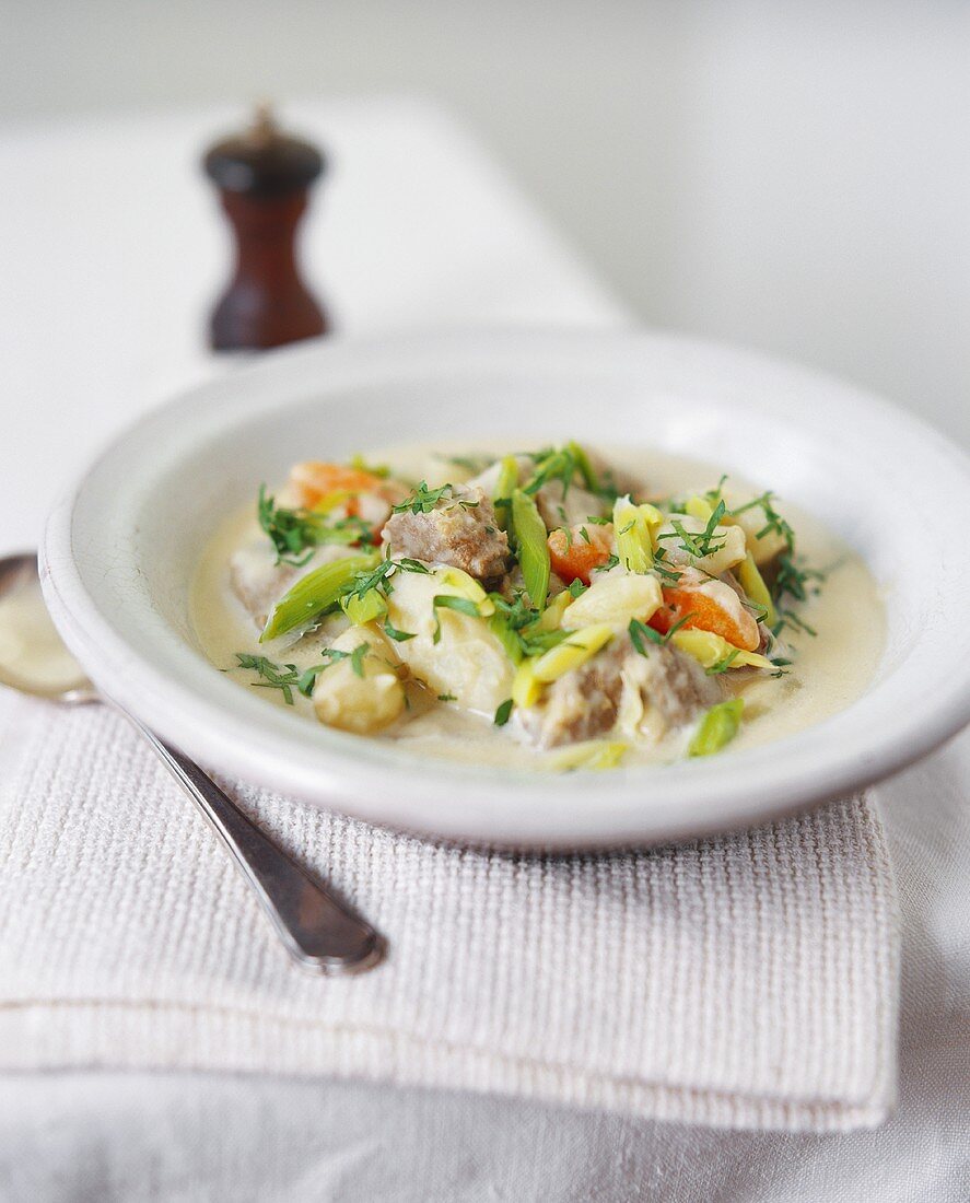 Gemüsesuppe mit Rindfleisch