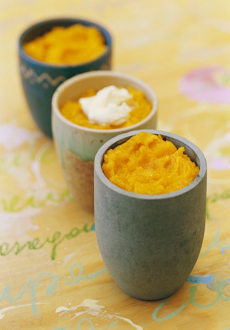 Thick pumpkin soup with cream