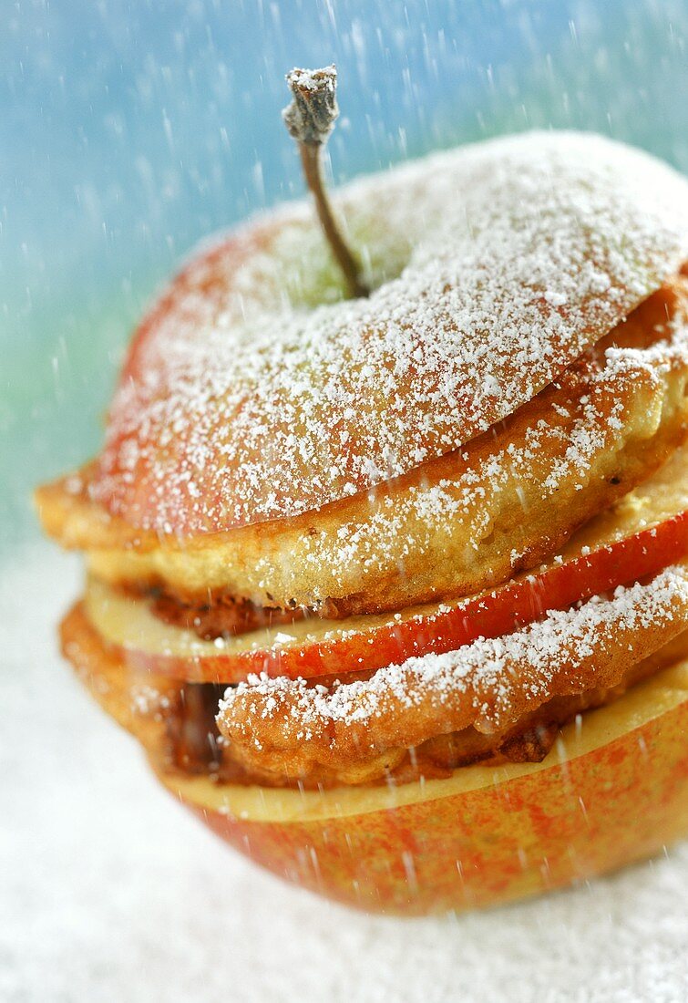 Apple stuffed with pancake