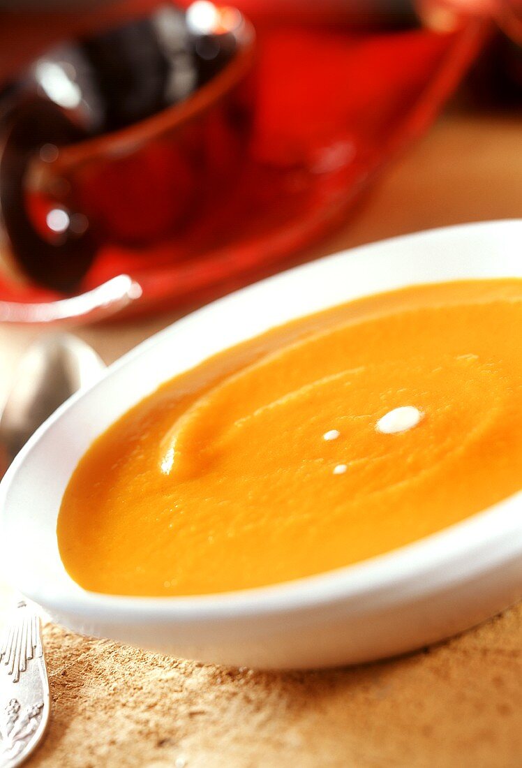 Carrot soup with coconut milk