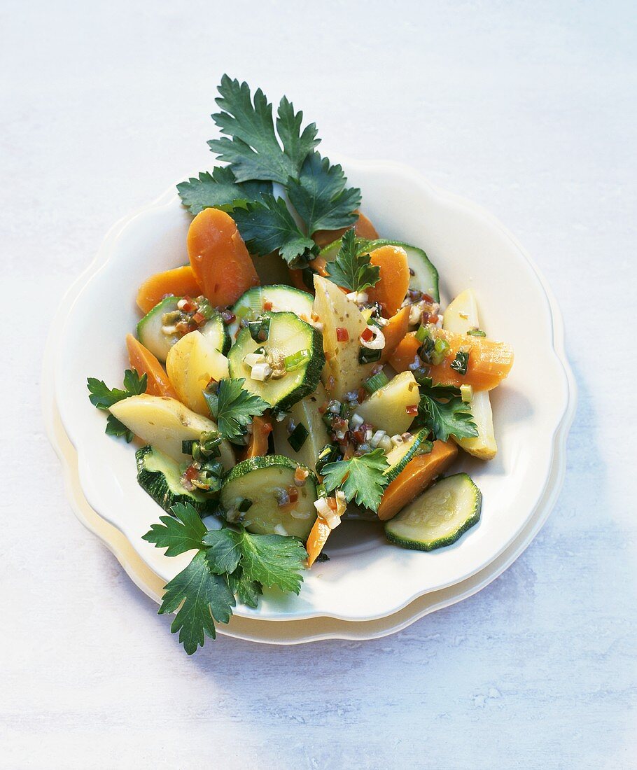 Warm vegetable salad