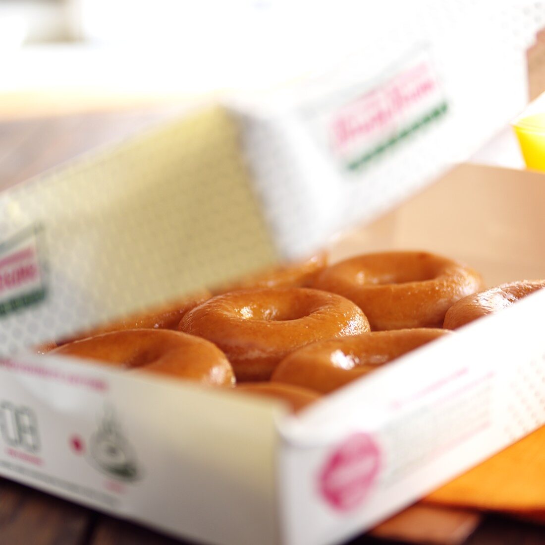 Doughnuts in a cardboard box