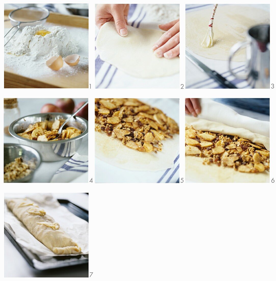 Making apple strudel