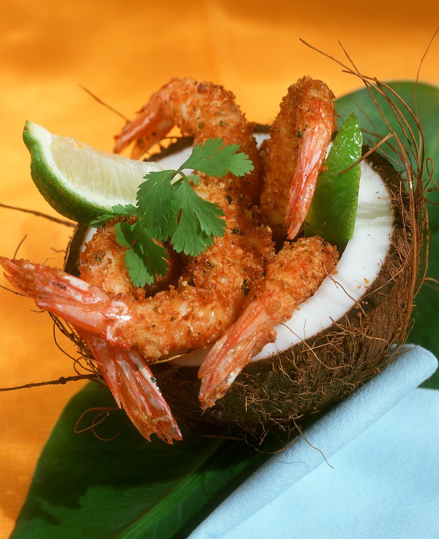 Deep-fried shrimps with coconut