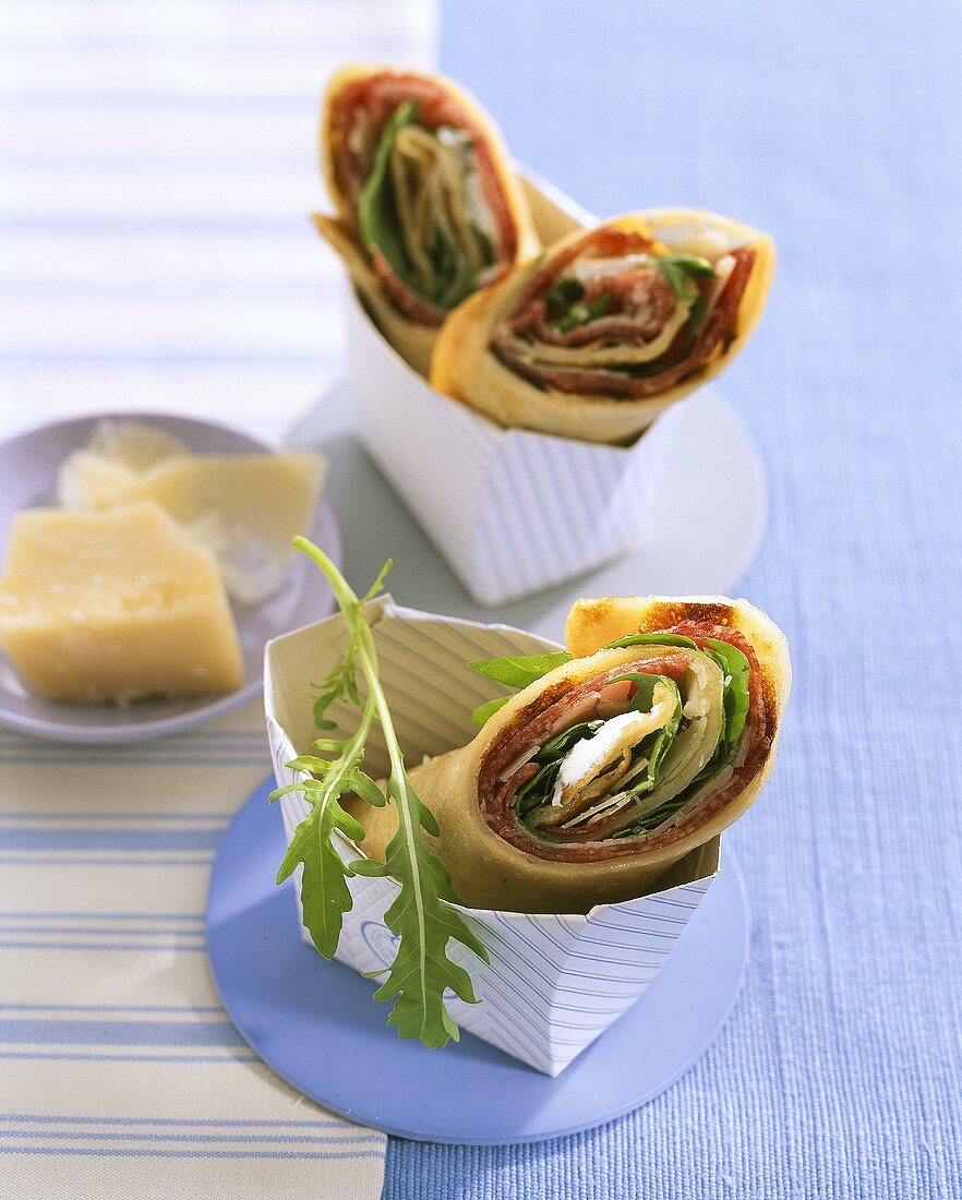 Salami-Rucola-Wraps