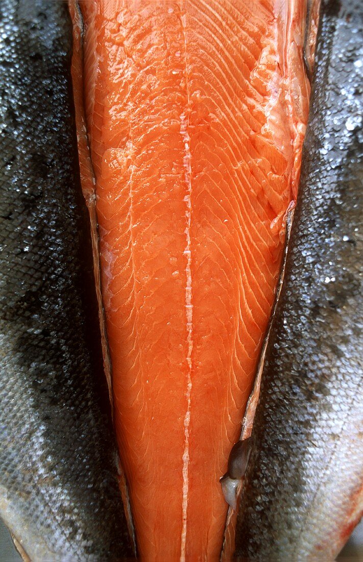 Freshly filleted wild Irish salmon