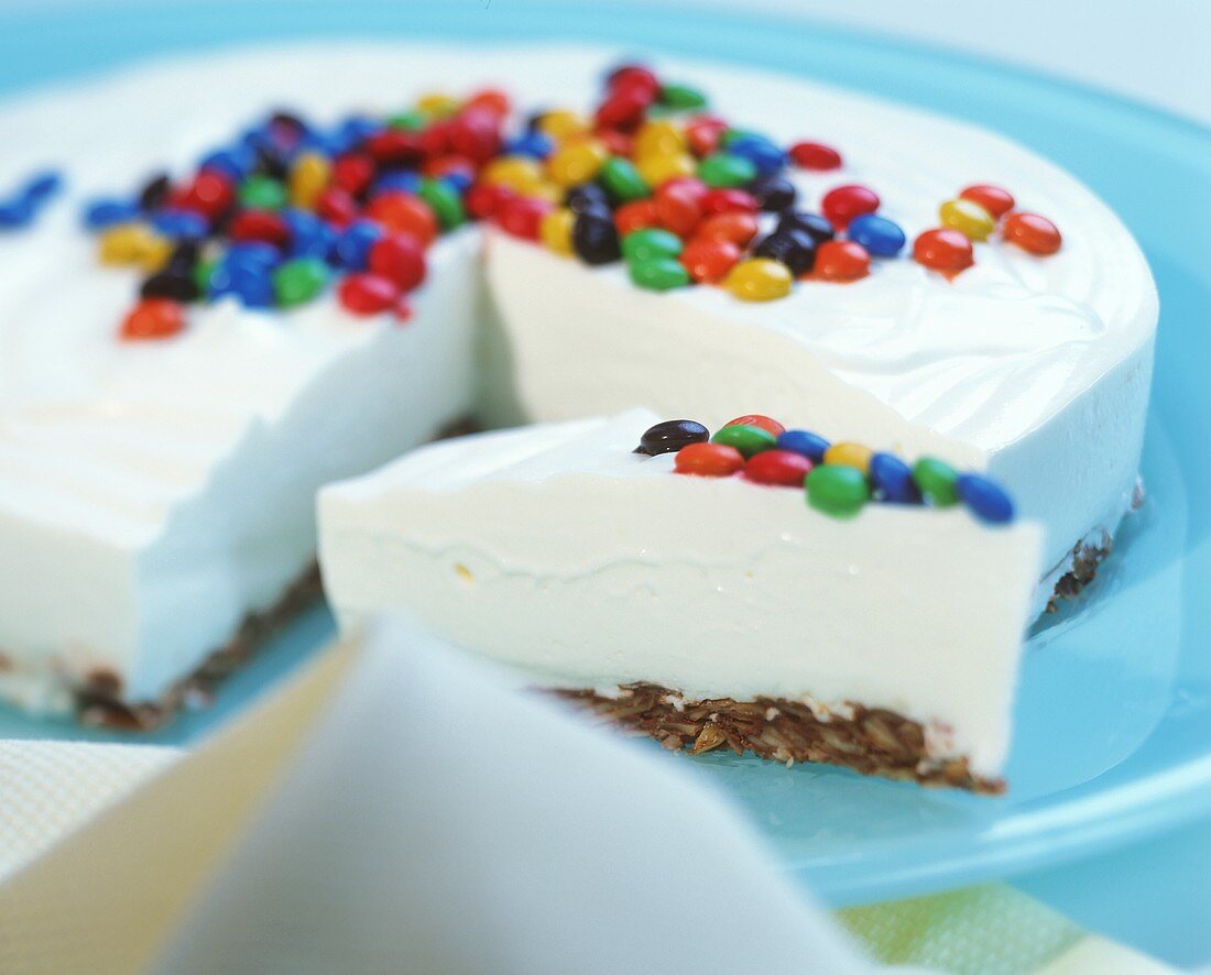 Smartie cake (yoghurt cake with coloured chocolate beans)
