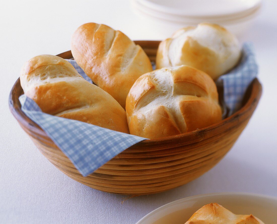 Home-made emperor's rolls and bread rolls in bread basket