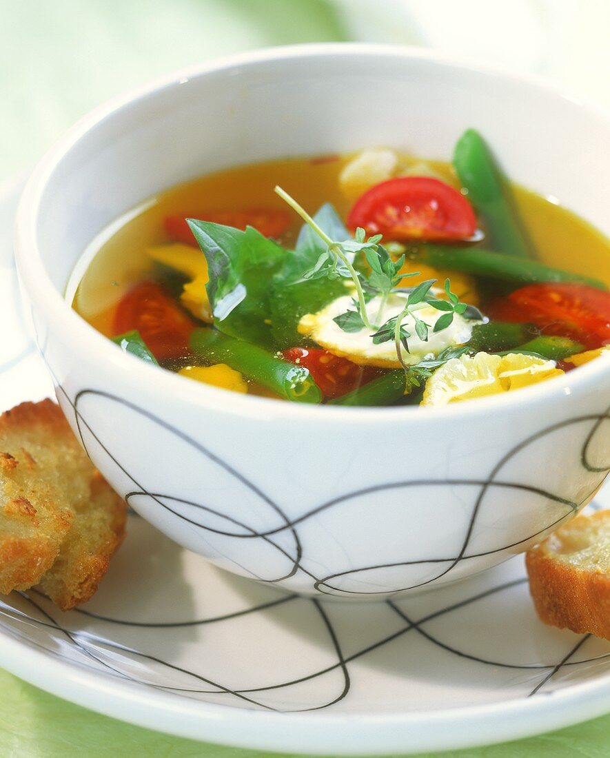 Vegetable soup with aioli