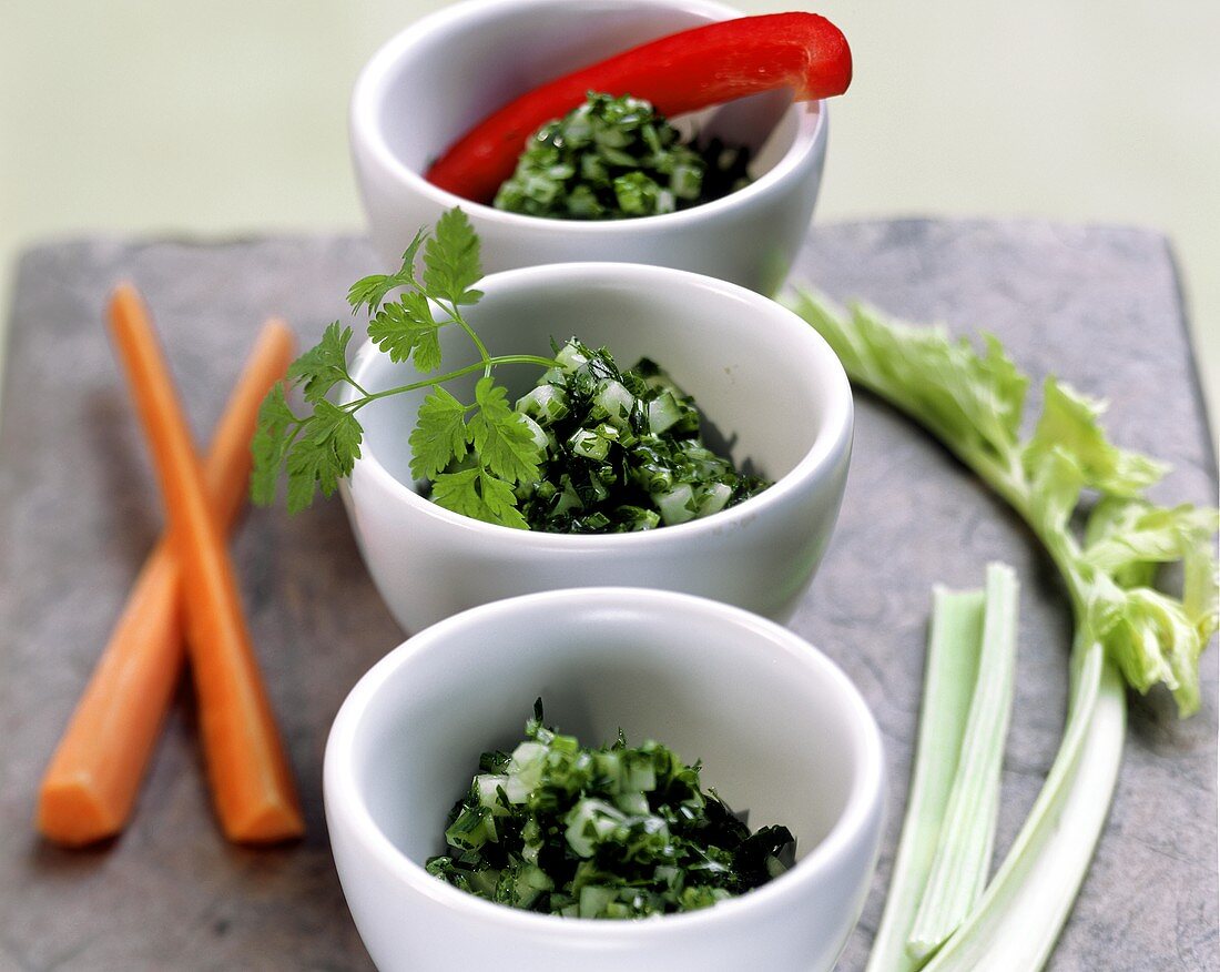Herb relish for dipping
