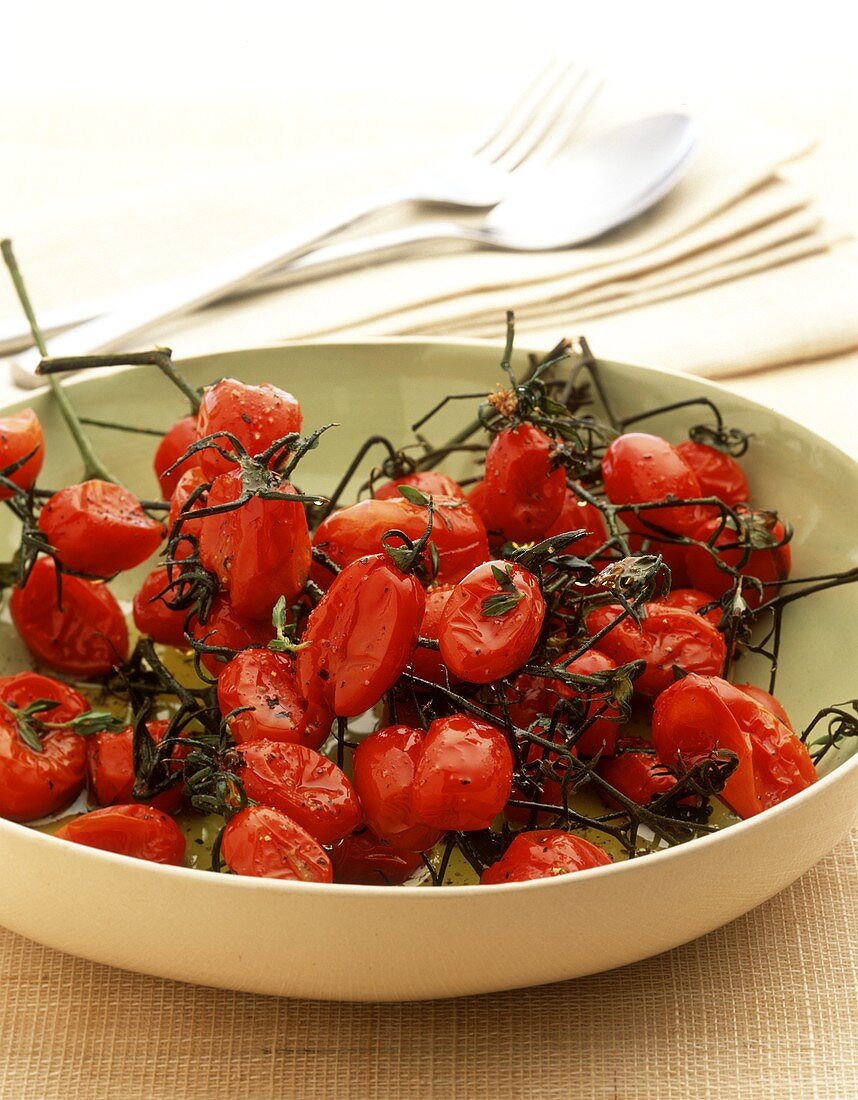 Baked cherry tomatoes