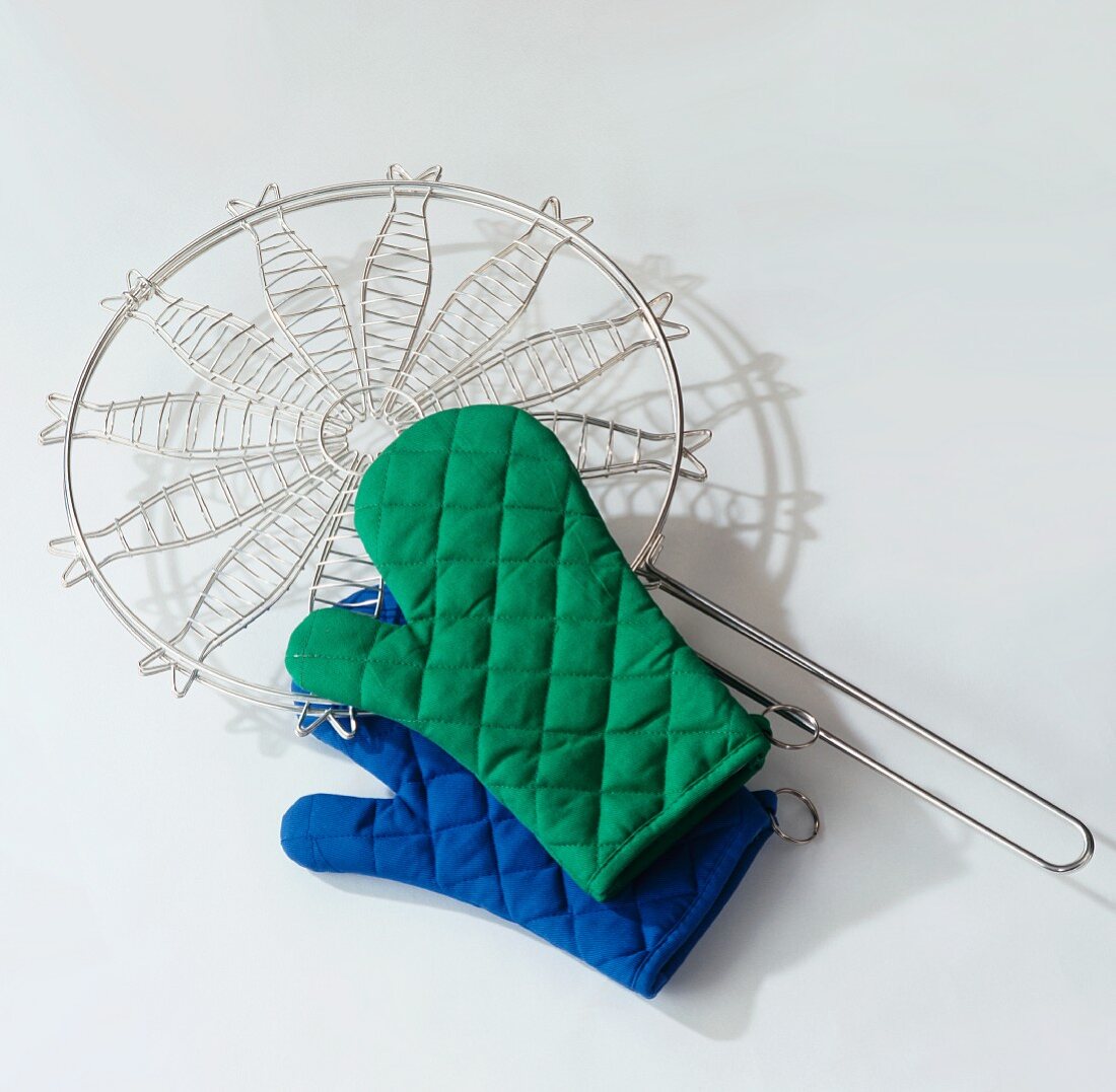 Barbecue gloves and barbecue holder for fish