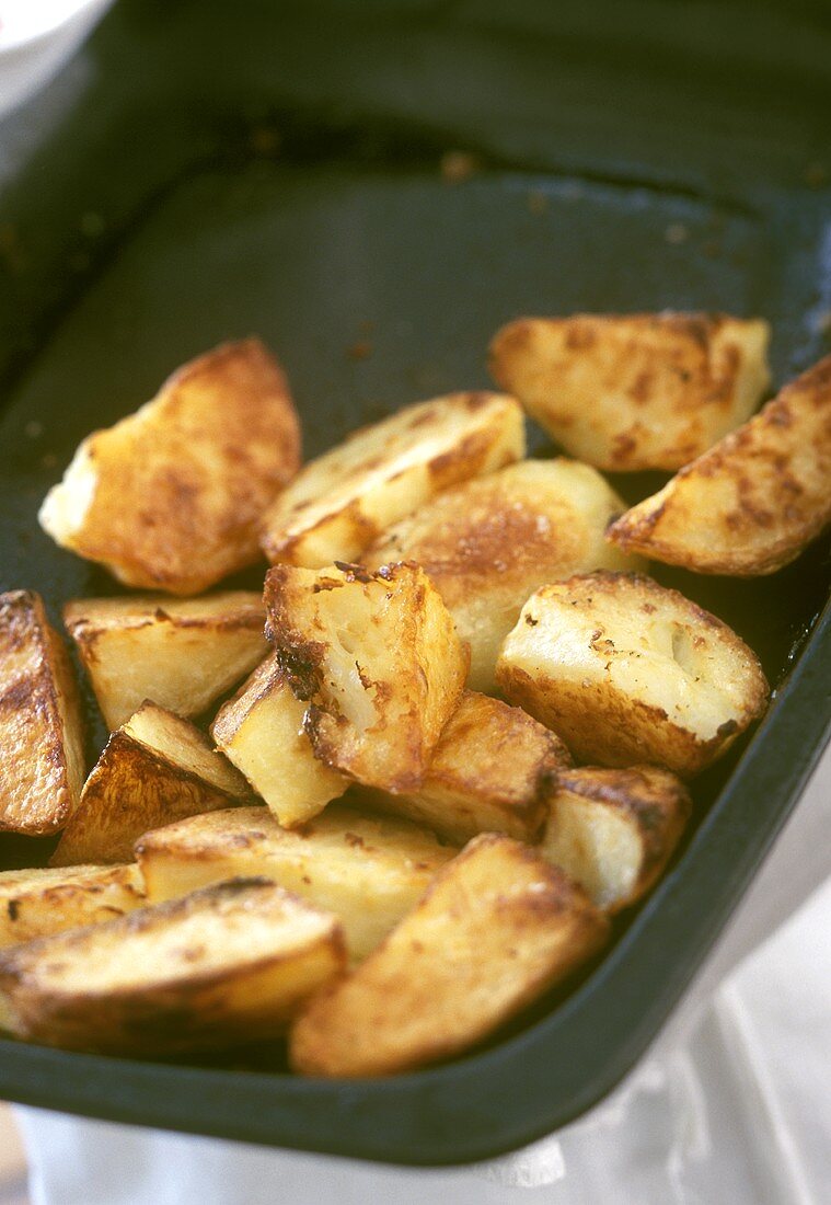 Fried potatoes in a pan