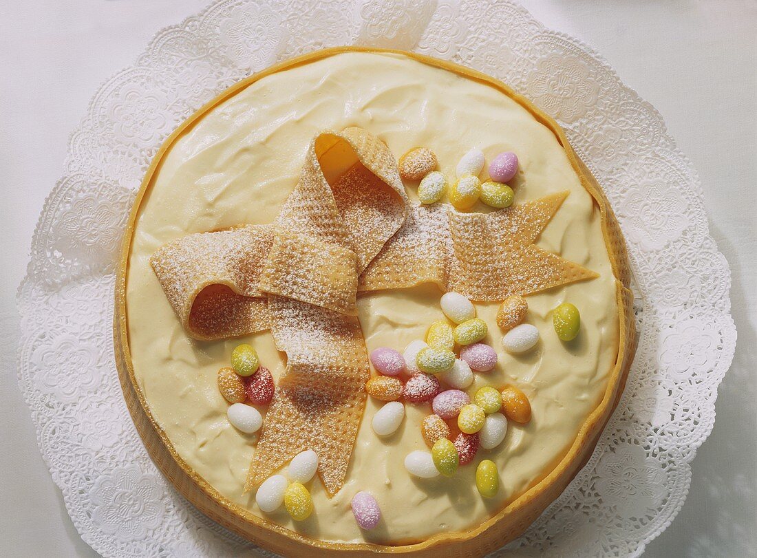 Colourful Easter cream cake