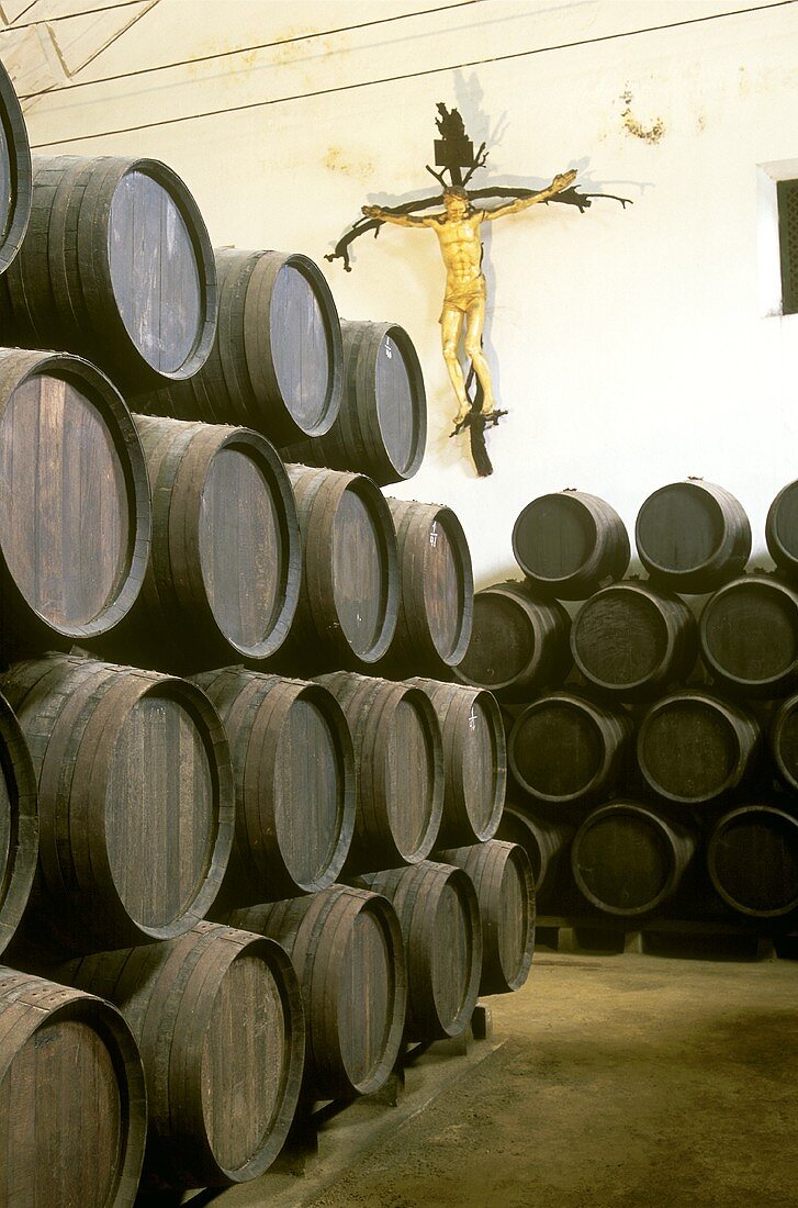 Barrels of fino sherry, Bodega Navisa, Montilla-Moriles