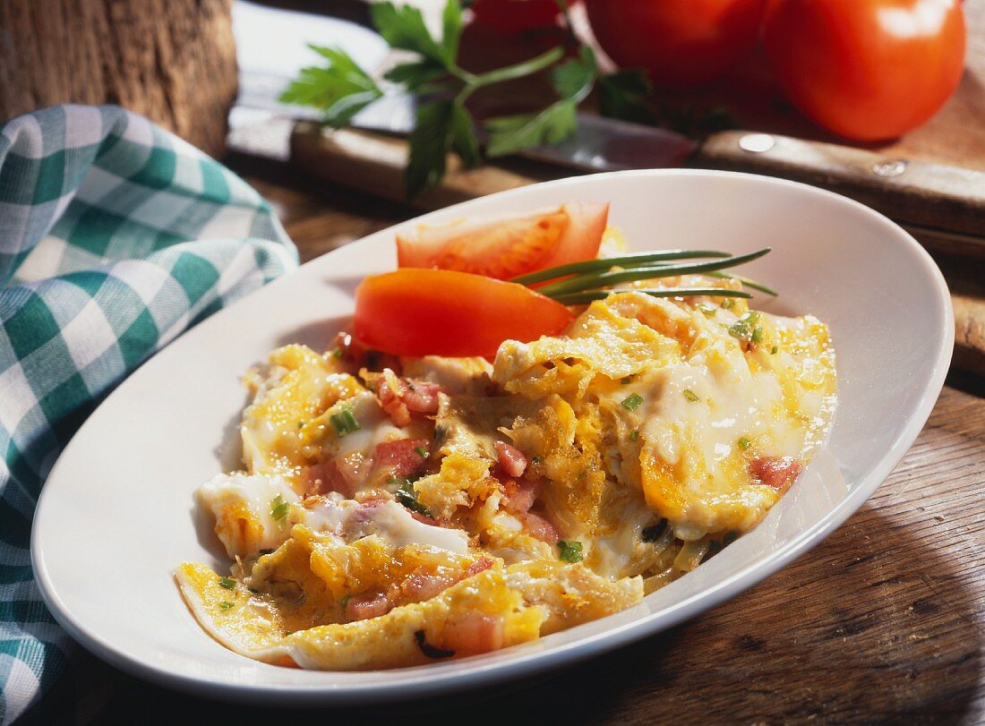 Uova strapazzate allo speck (Scrambled eggs with Tyrolean bacon)