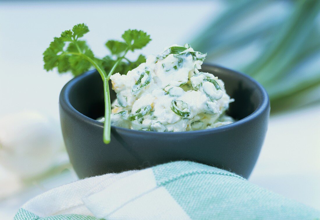 Soft cheese dip with herbs