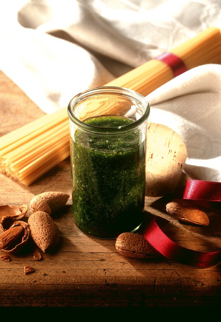 Parsley and almond pesto, as a gift