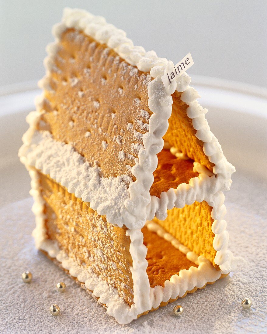 Gingerbread house made from Butterkeks biscuits