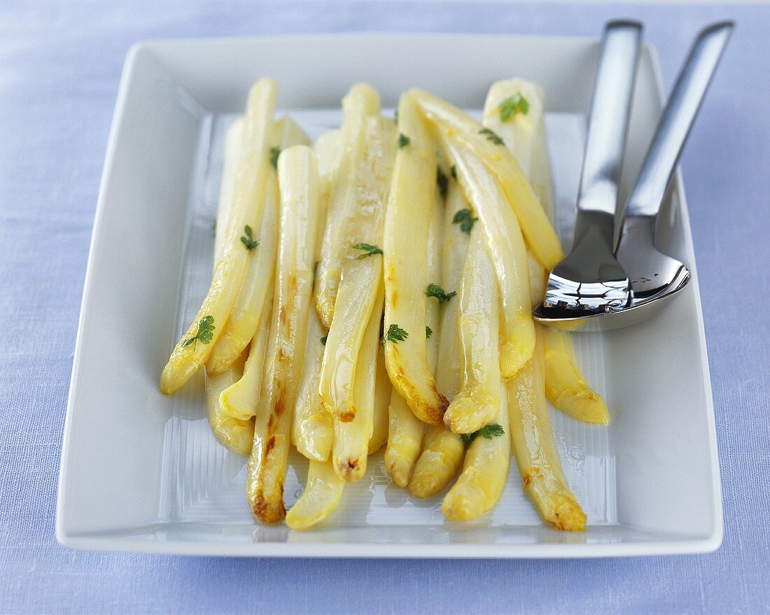 Glazed asparagus