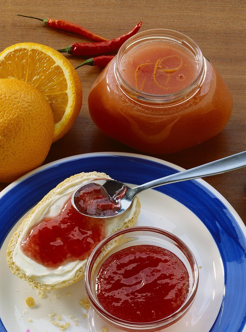 Rowanberry sauce and rowanberry and pear jelly