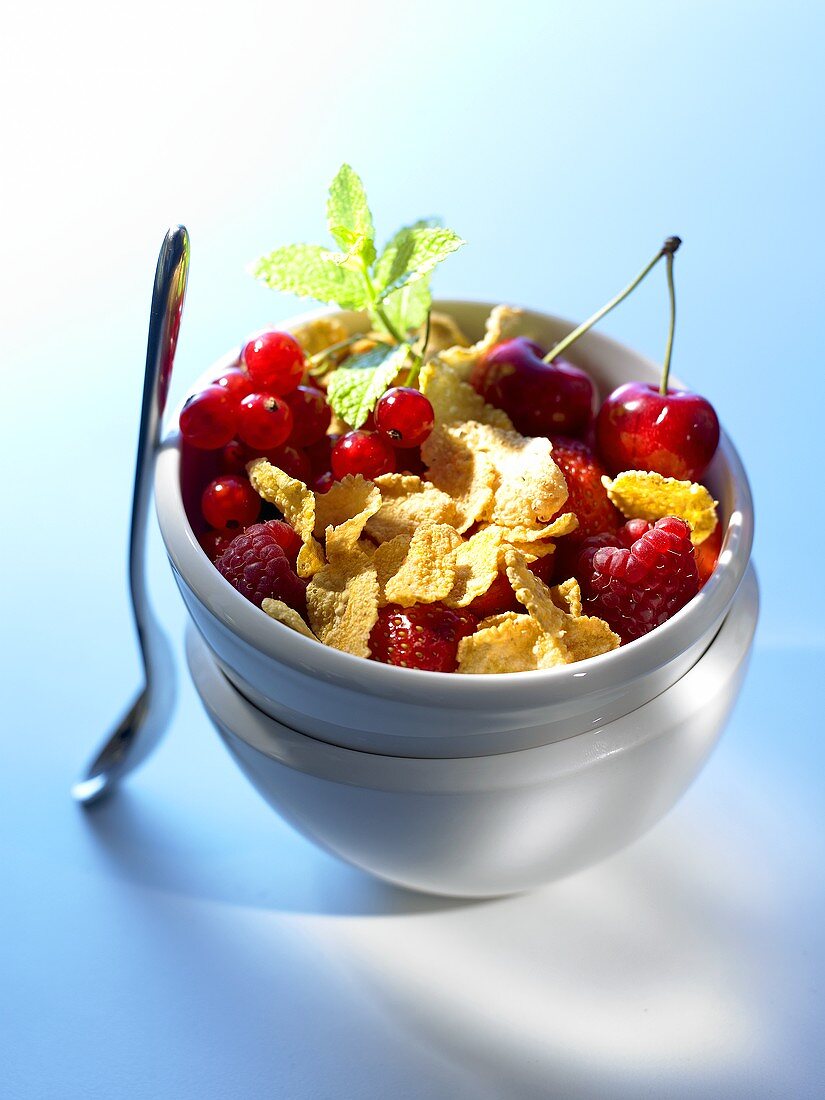 Cornflakes with fruit