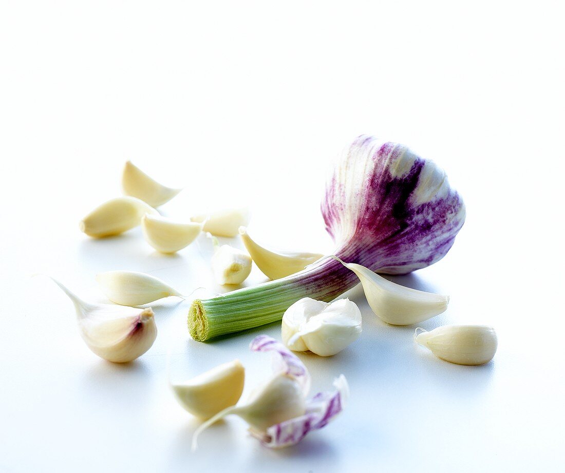 Garlic bulb and cloves of garlic