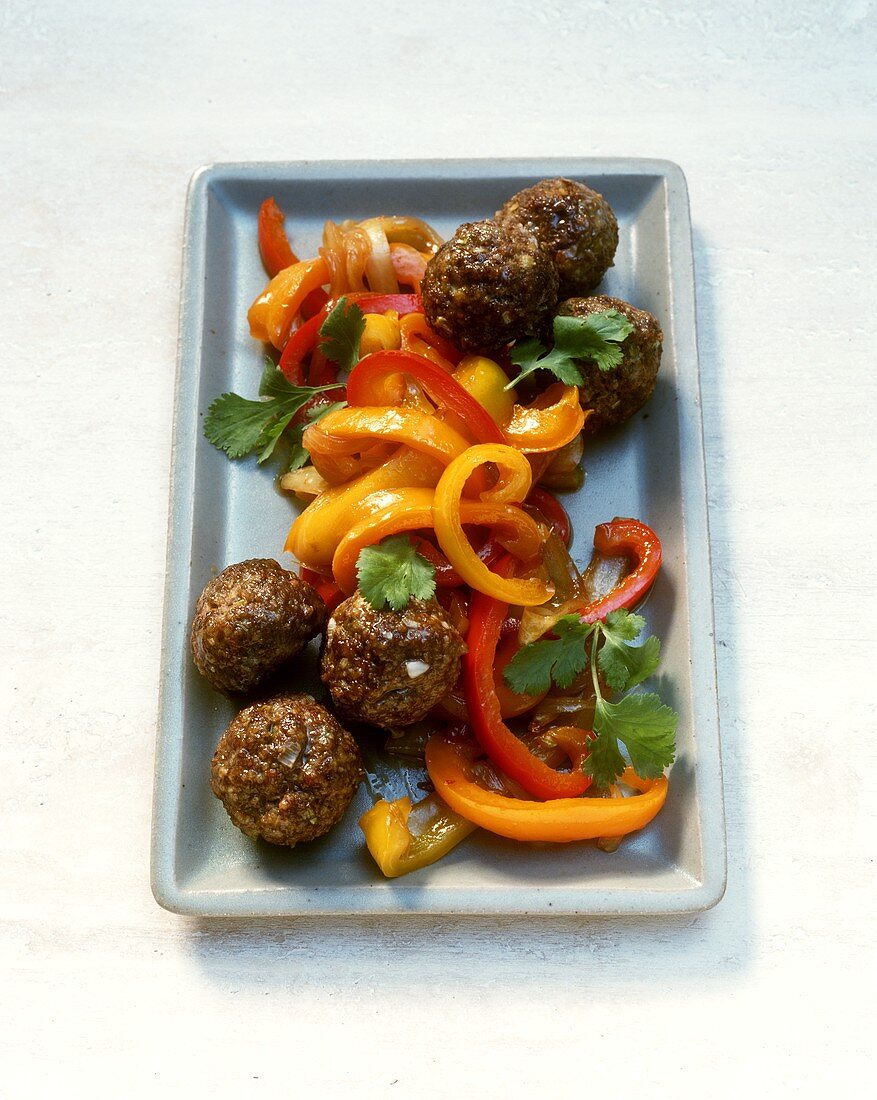 Meatballs with ginger and peppers