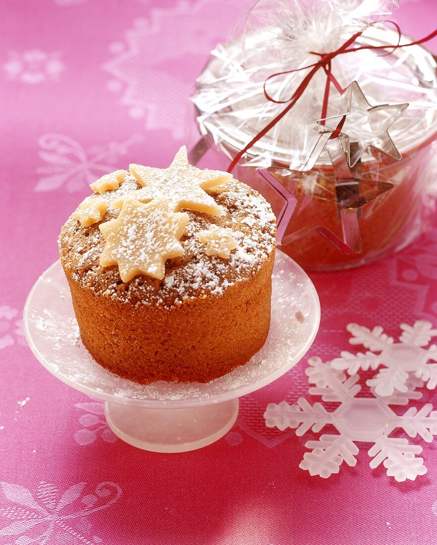 Spice cake with marzipan stars